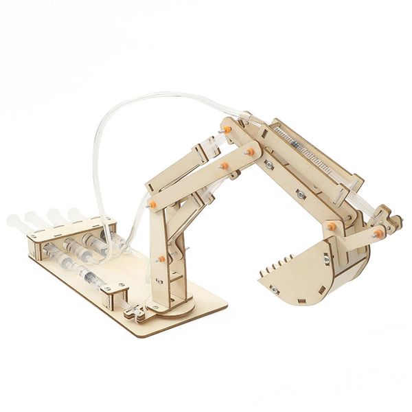 Kid DIY 3D Excavator Model DIY Hydraulic Educational Science Experiment Set