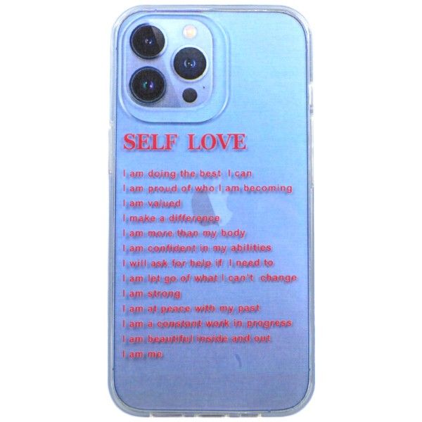 Self-Love Affirmations Print Phone Case Compatible with iPhone 12 Pro Max -Transparent