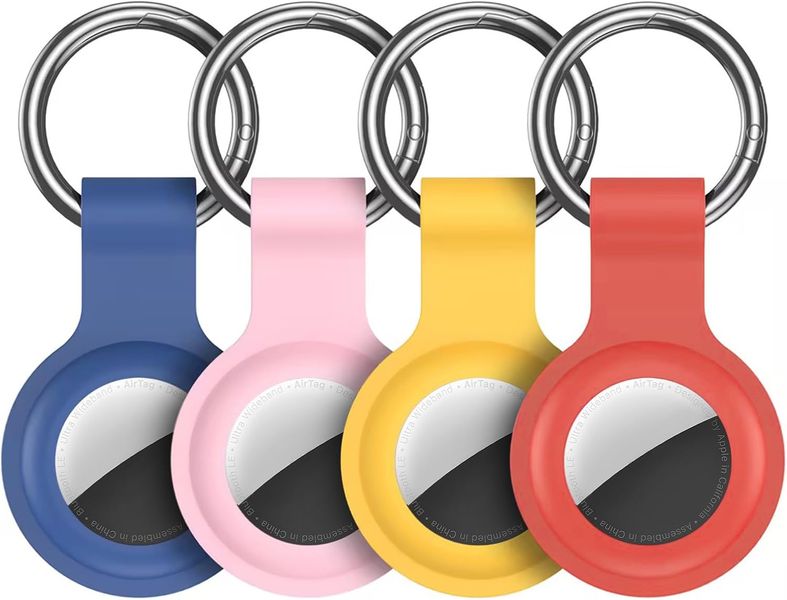 4 Pack Silicone AirTag Holder AirTag Case Keychain, Case Protective Tracker