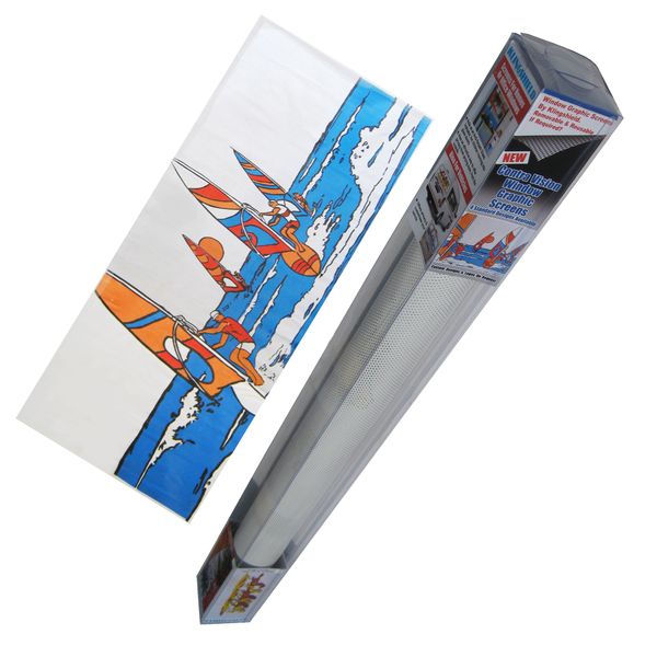 Klingshield Retro Print One-way Vision Window Screen - Yacht - 68cm x 162cm