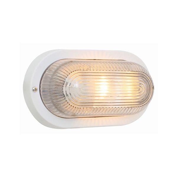 Eurolux - Oval Plastic Bulkhead White 60W