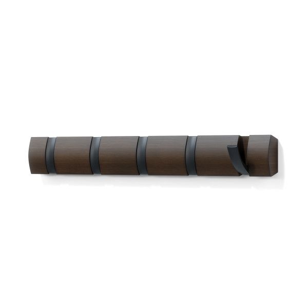 Flip Hook Set Of 5 Black &amp; Walnut