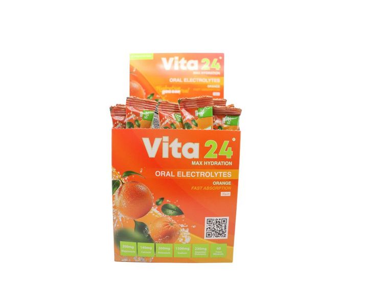 Vita24 Orange Max Hydration Oral Electrolytes (20 Sachets)