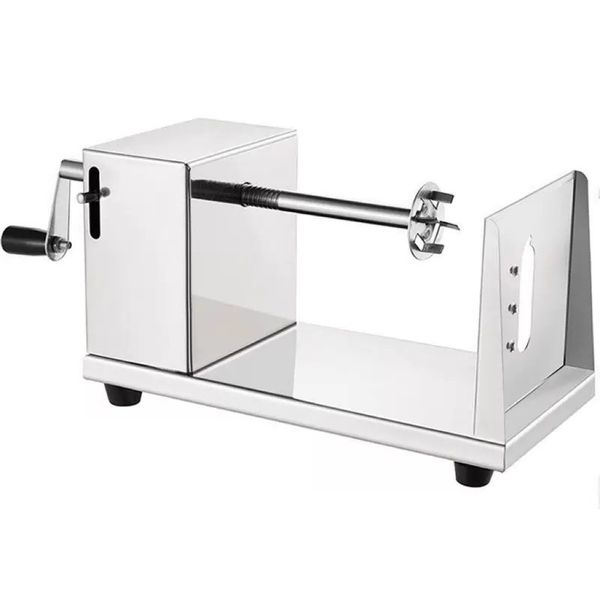 Semi automatic stretching stainless steel hand cranked potato slicer.