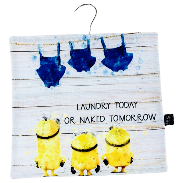 Washing Pegs Bag - Laundry Today or Naked Tomorrow - Minions
