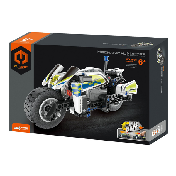 Pull-back Police Motorcycle Construction Set - 193 pieces by iM.Master