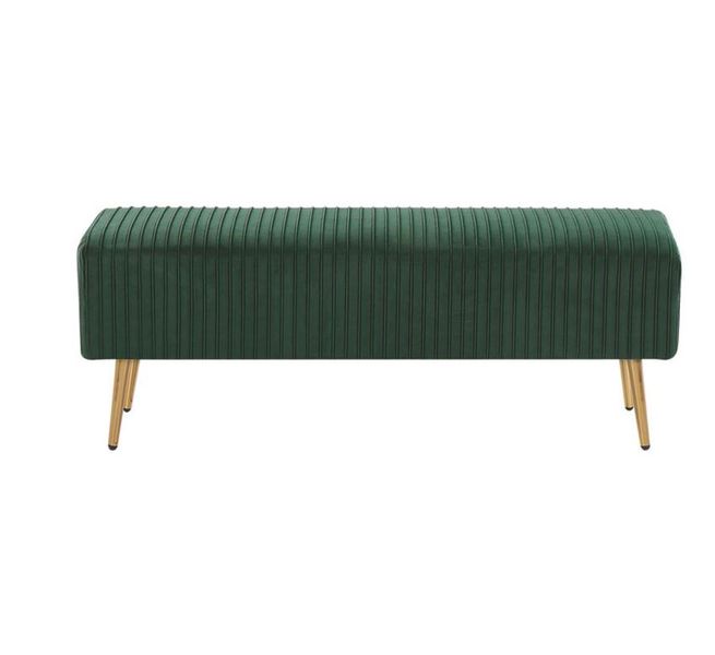 Vunene Velvet Upholstered Seating Bench - Emerald