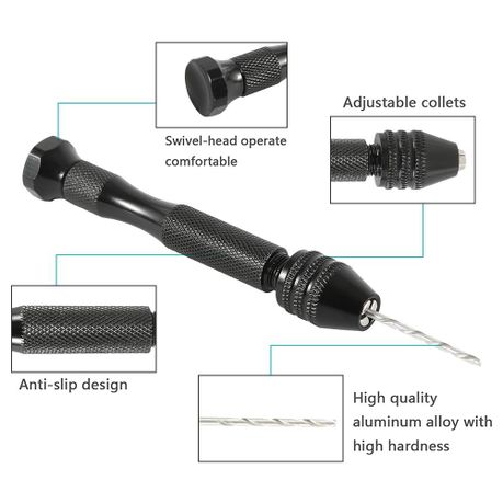 Mini Hand Drill With Keyless Chuck+10Pcs 0.8mm-3.0mm HSS Drill