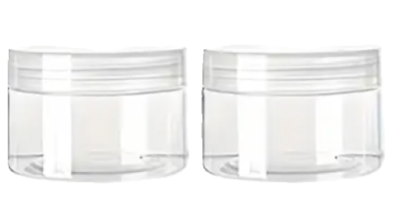 2 Pack 250ml Reusable Clear Jars with Lids