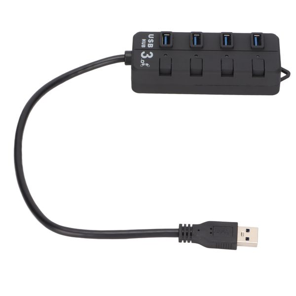 4-Port USB Hub with Independent Switches 3.5mm Audio