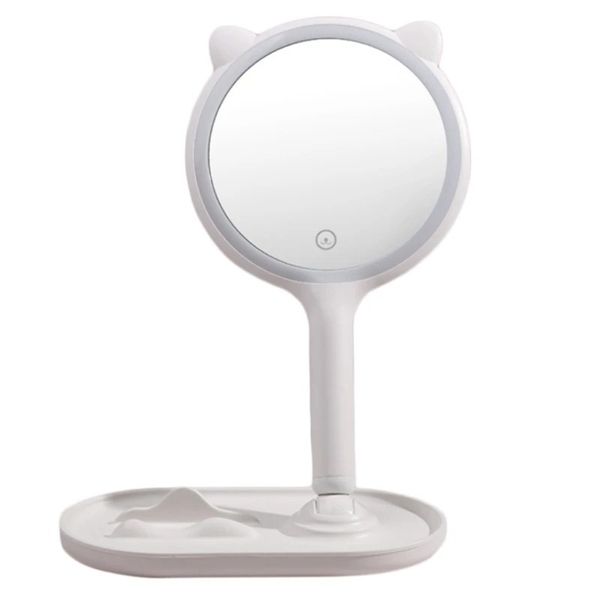 Makeup Desk Mirror With Led Lights 5x Magnifying Double-Side Mirror - White