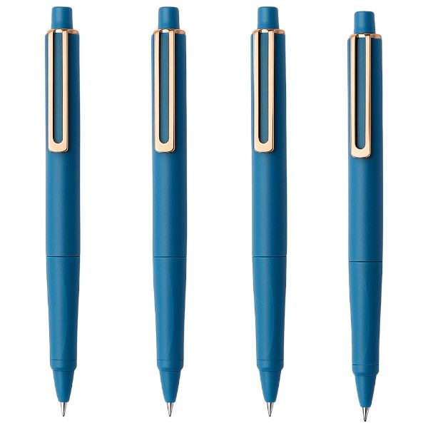 4 Pack - Retractable Ballpoint Pen With Gold Clip
