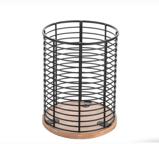 Utensil Cutlery Holder For Kitchen -Stainless Steel -Black