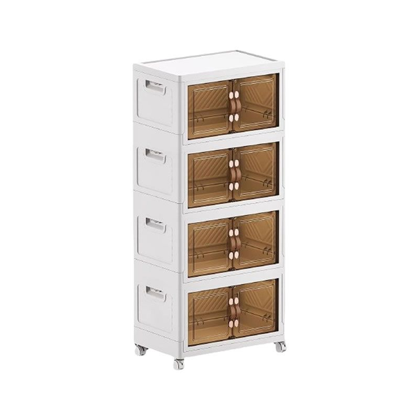 4-Layer Multi-Fuctional Stackable Cabinet Storage Box With Wheels