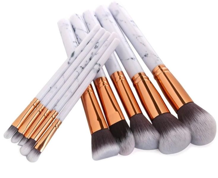 Classic 10 Piece Marble Makeup Brush