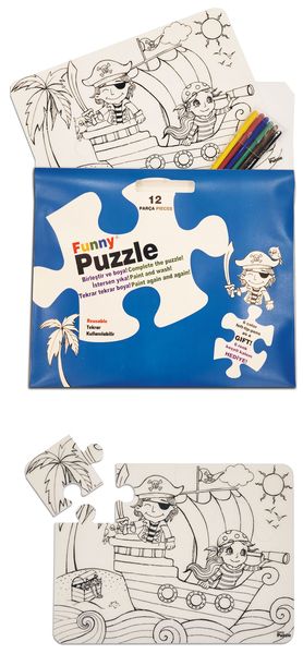 Funny Puzzle - Colouring in Puzzle- Pirate Island