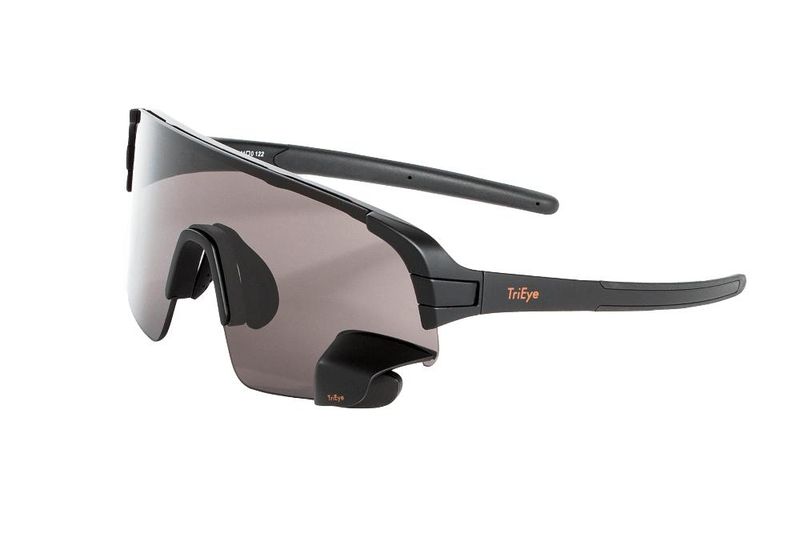 TriEye Cycling Glasses with Safety Mirror -View Sport Grey Smoke Sunglasses