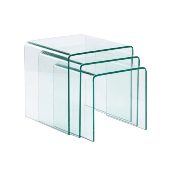 Curly Care - Clear Flute Reagal Glass Table