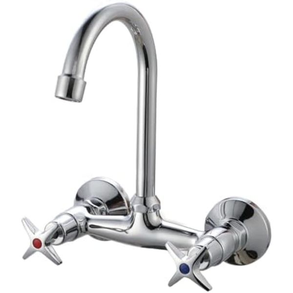 Wall-Mounted Chrome Sink Mixer Tap AY406-004