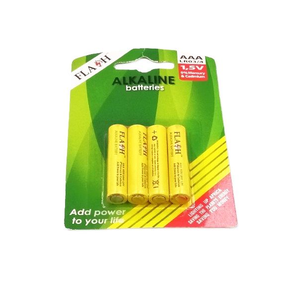 Flash 1.5V AAA Alkaline Batteries - Pack Of 4