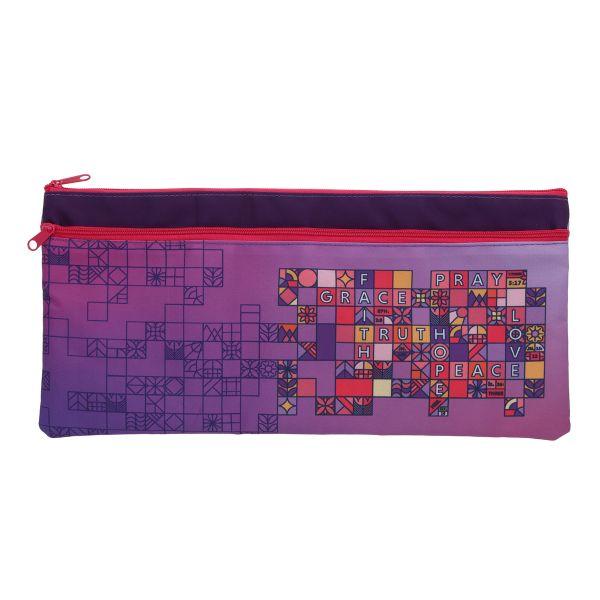 Pencil Case - Crossword, Purple