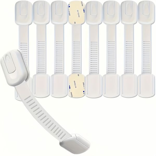 Baby Locks Child Safety Adjustable Strap Locks No Screw &amp; Magnet