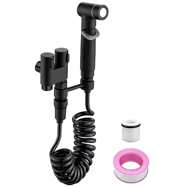 Durable Alloy Handheld Toilet Nozzle Dual Outlet Faucet Bathroom Accessory