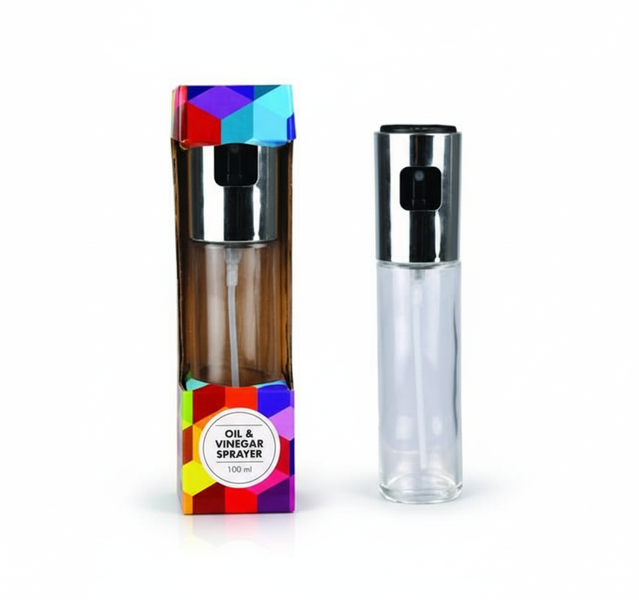 Glass Oil Sprayer 100ml - Compact 4cm x 17cm for Cooking &amp; Grilling