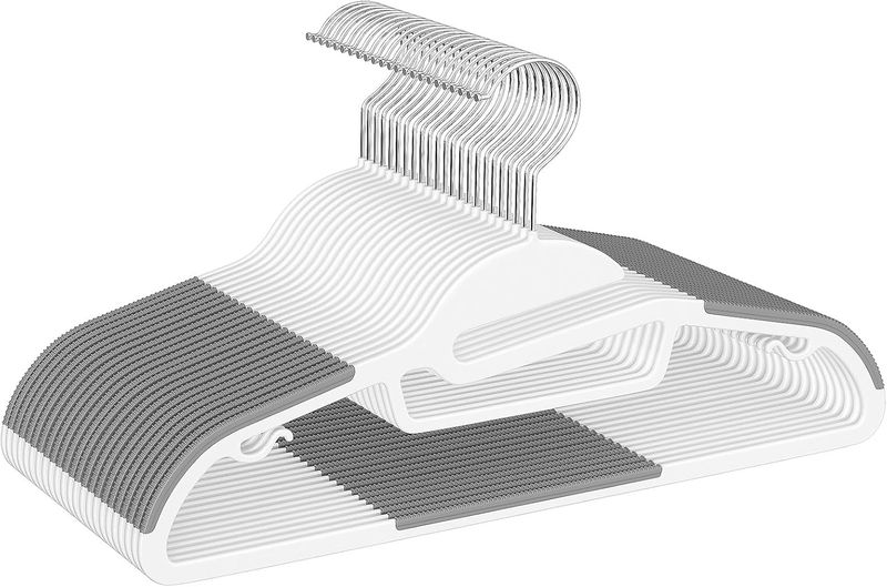 Plastic Hangers with Non-Slip Design,0.2 Inches Thick - 20 pieces
