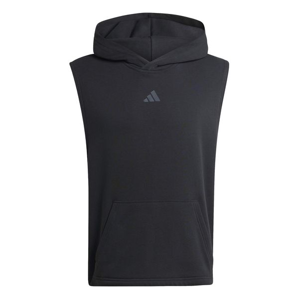 adidas Men's Power Workout Hooded Tank Top - Black