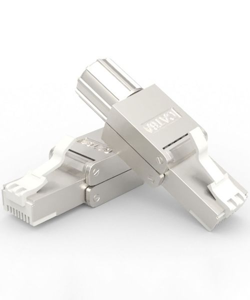 RJ45 Cat6A Connectors, Reusable Shielded Ethernet Termination Plug