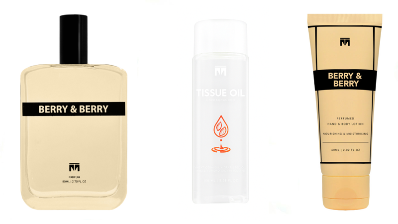 Berry&amp;Berry Parfum Set (Perfume/Unfragranced Tissue Oil /Hand&amp;Body Lotion)