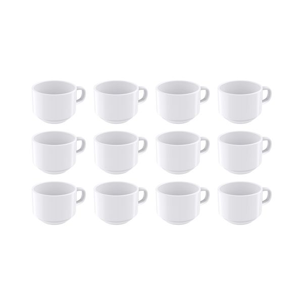 Tramontina 240ml Paola Porcelain Tea Cups- Set of 12