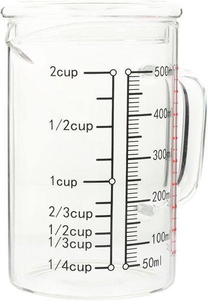 Cup with Lid 500ml Graduated Liquid Measuring Glass
