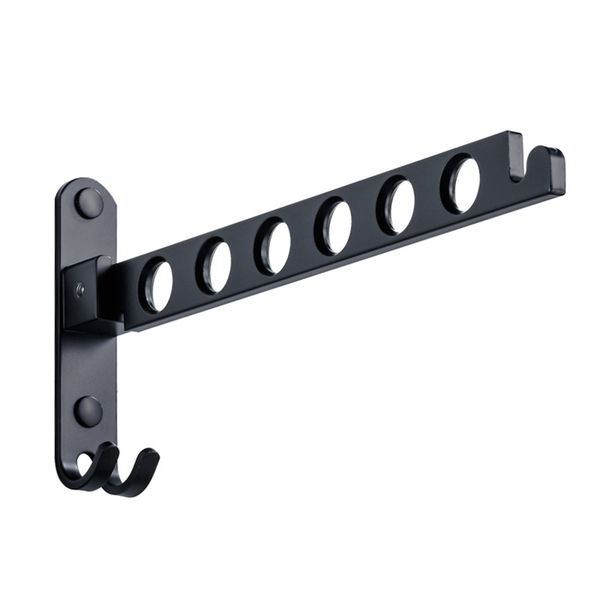 Coat Wall Hooks For Balcony Bathroom Laundry Room (Black 1 Piece)