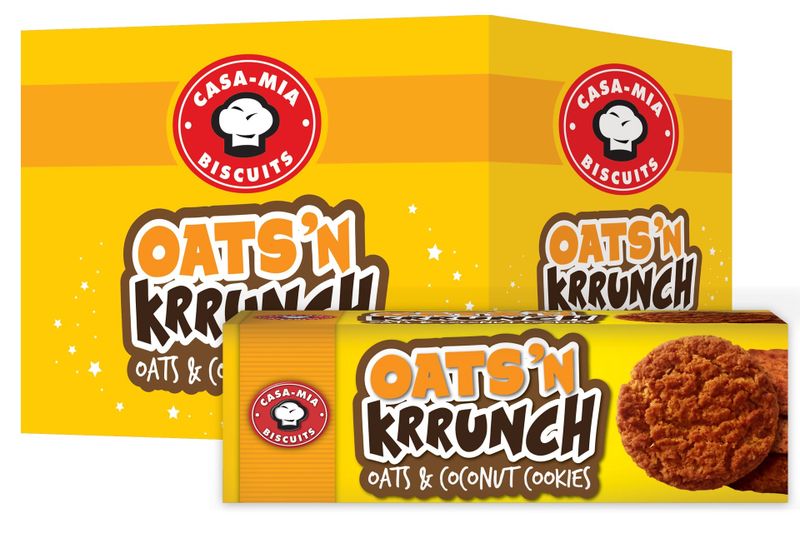 Casa Mia Oats 'n Krrunch Cookies Biscuits Box- 12 x 175g