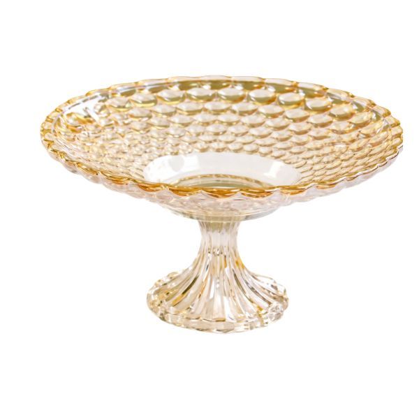 24cm Glass Pedestal Serving Bowl - Dessert &amp; Fruit Display Dish