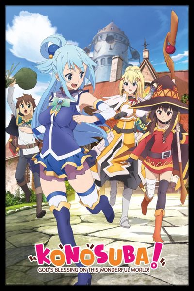 Konosuba - Key Art Poster with Black Frame