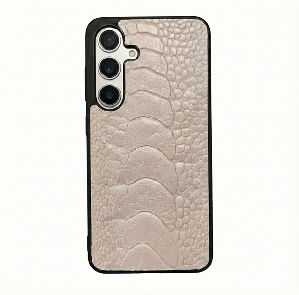 Croska Ostrich Shin Leather Case Compatible with Samsung S Series (S25-S22)