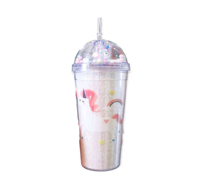 Unicorn Bottle with Colorful Bubbles BPA Free Double Wall Travel Mug