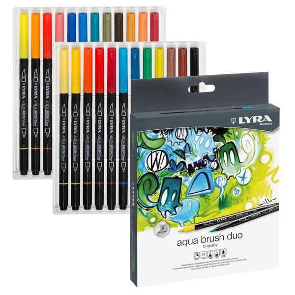 Lyra 24 Aqua Brush Duo Fibre Pens