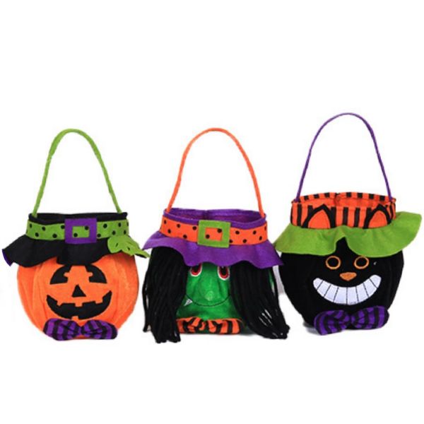 3 Pieces Halloween Trick or Treat Bags for Kids Candy Gags Large Reusable