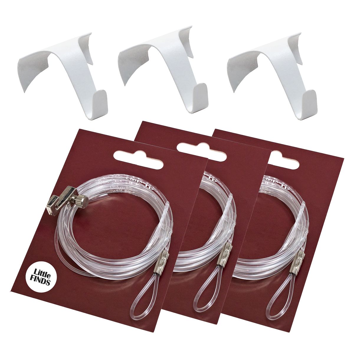 Picture Rail Hooks & 2m Cable Hooks 3pk Little Finds Shop Today