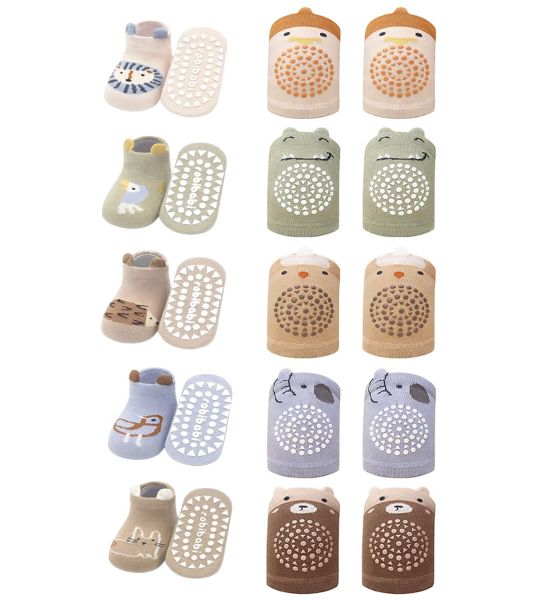 Baby Knee Pads And Anti Slip Socks Set, 0-5 years, breathable cotton