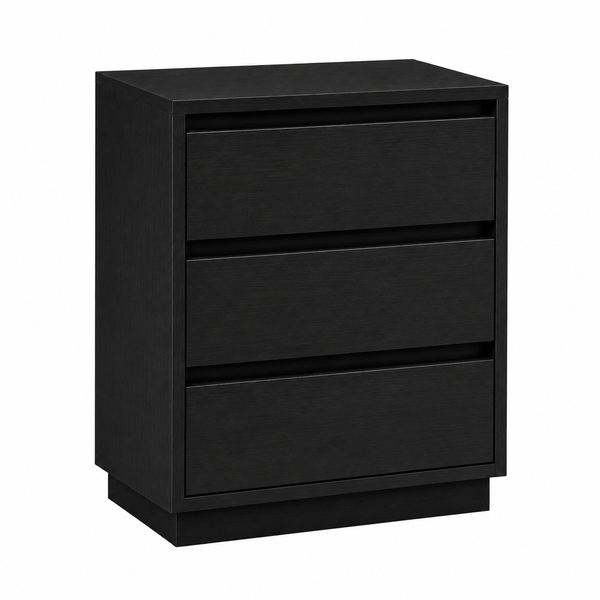 innolife 3 Drawer Bedside Table Nightstand Pedestal Cabinet - White