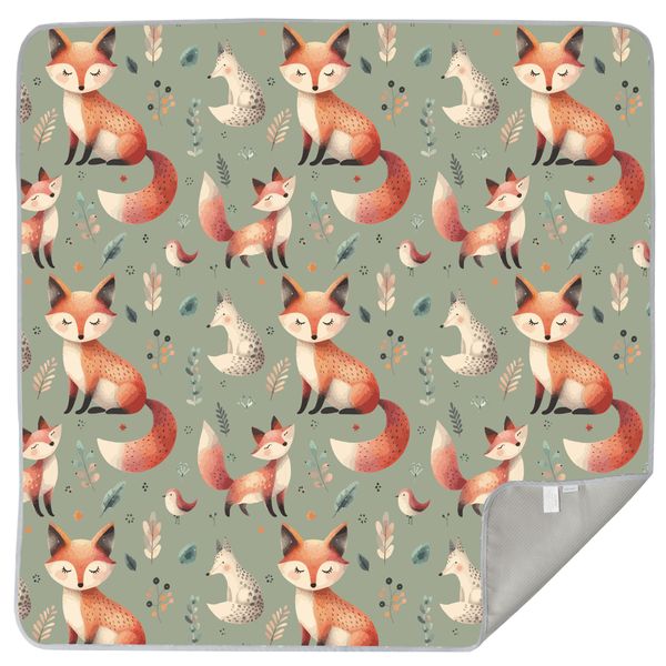 Little Weasel - Baby Splat Mat / Floor Mat for Under High Chair (Woodlands)