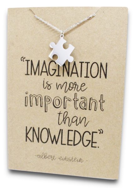 Stainless Steel Necklace On Message Card-Puzzle Bigger