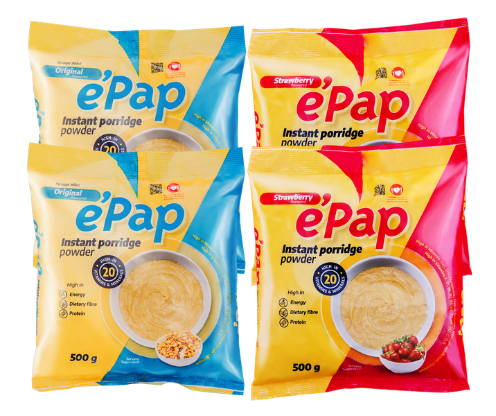 e'Pap Porridge | Nutritious Instant Porridge | Original &amp; Strawberry | 4 Pk
