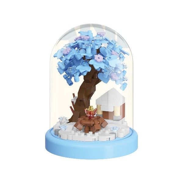 Winter Snow Tree House Building Block Set - Blue - 278 Piece