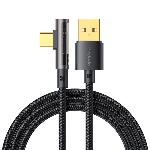 Mcdodo USB A / C Fast Charging Cable 90 Degree Bend 100W-24K Braided Cable